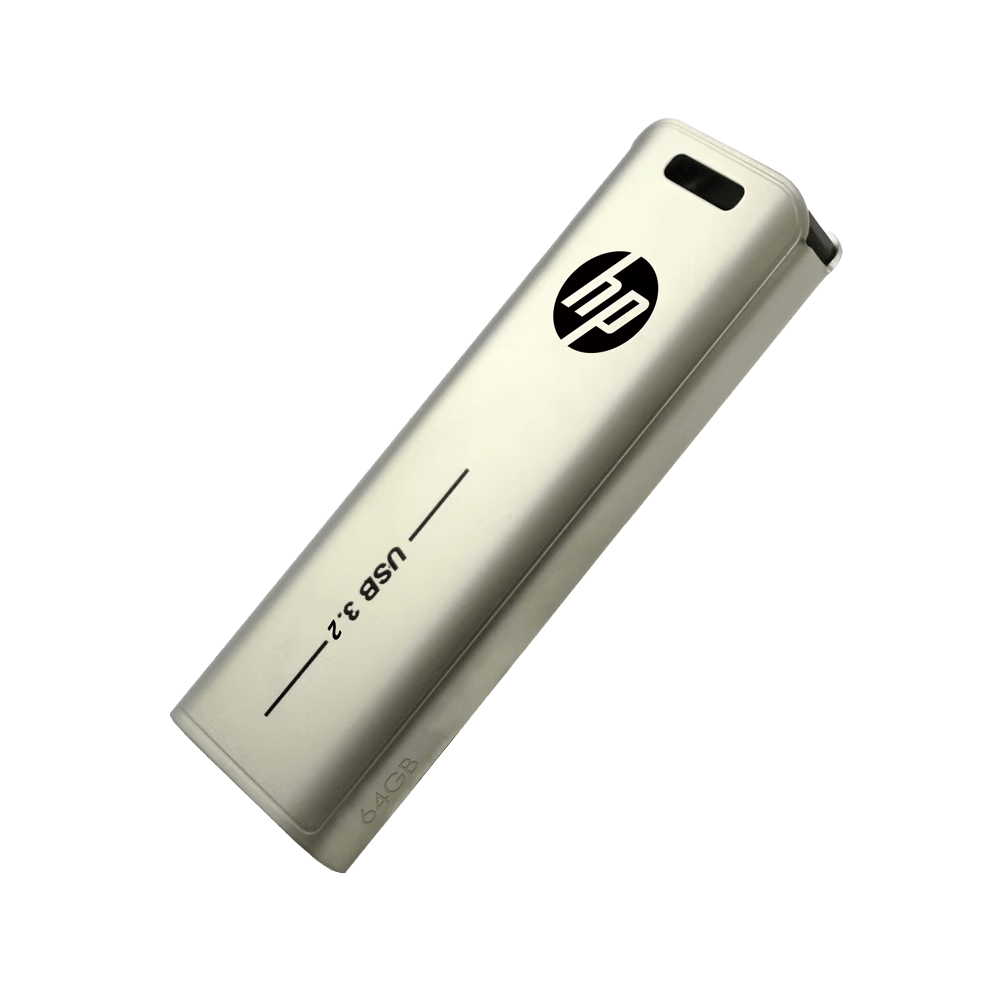 HP x796w 64GB USB 3.2 Flash Drive (AN1J8AA#ACJ) — USB 3.2 Gen 1 | Up to 75 MB/s Read | Metal Casing | Push-Pull Capless Design | Built-in Keyhole | Backward Compatible USB 2.0 | HP India Warranty