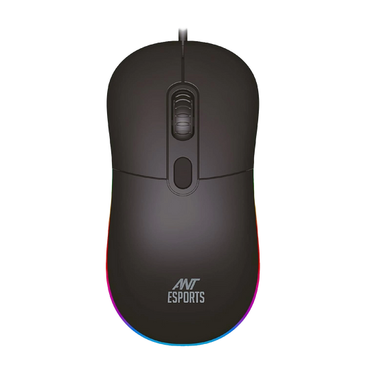 Ant Esports GM320 Wired Optical RGB Gaming Mouse — Up to 12800 DPI | 8 Programmable Buttons + Rapid Fire | 1000Hz Polling Rate | 1.5m Braided Cable | Ambidextrous (Black)