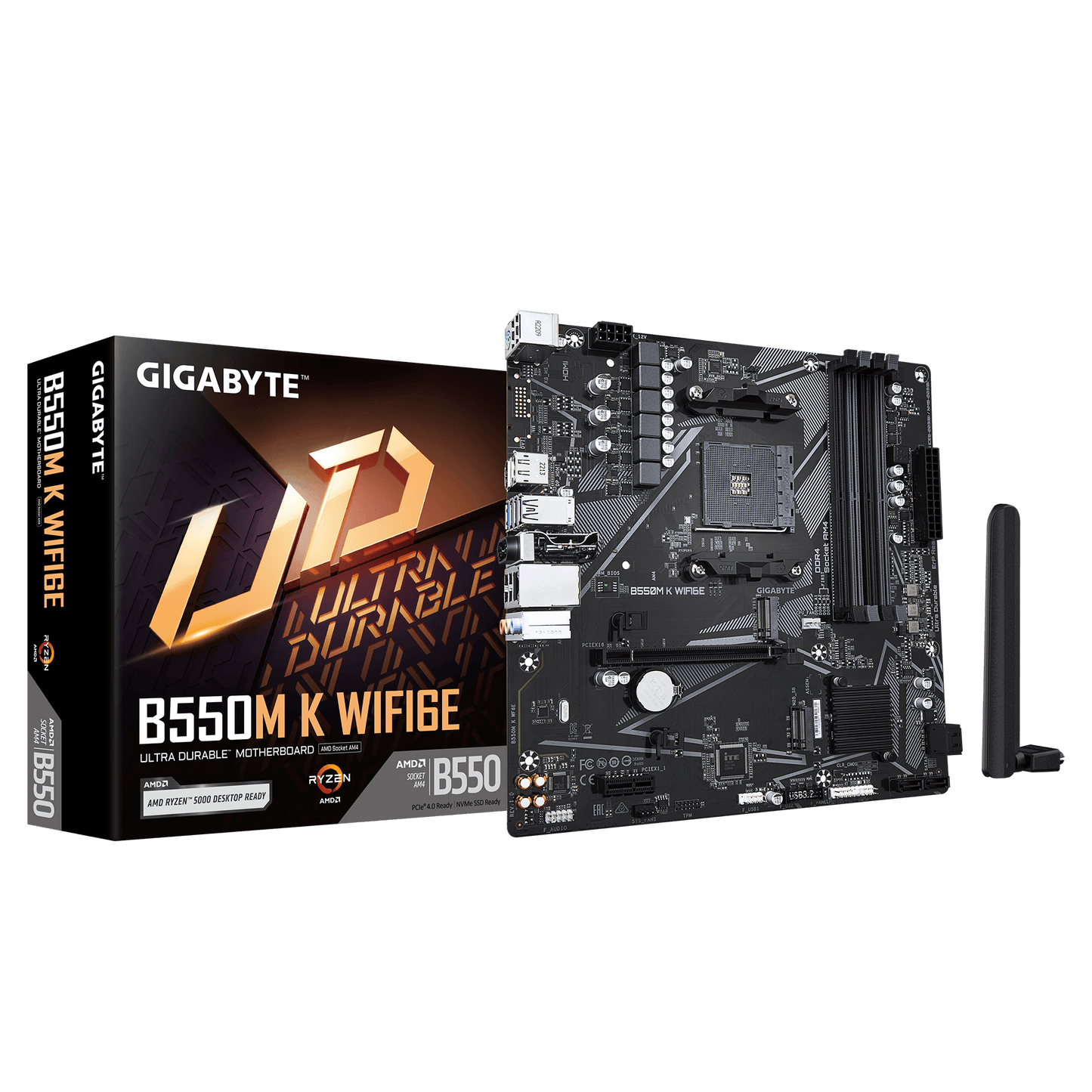 Gigabyte B550M K WIFI6E AMD B550 Micro-ATX Motherboard — AM4 | DDR4 | Wi-Fi 6E | PCIe 4.0