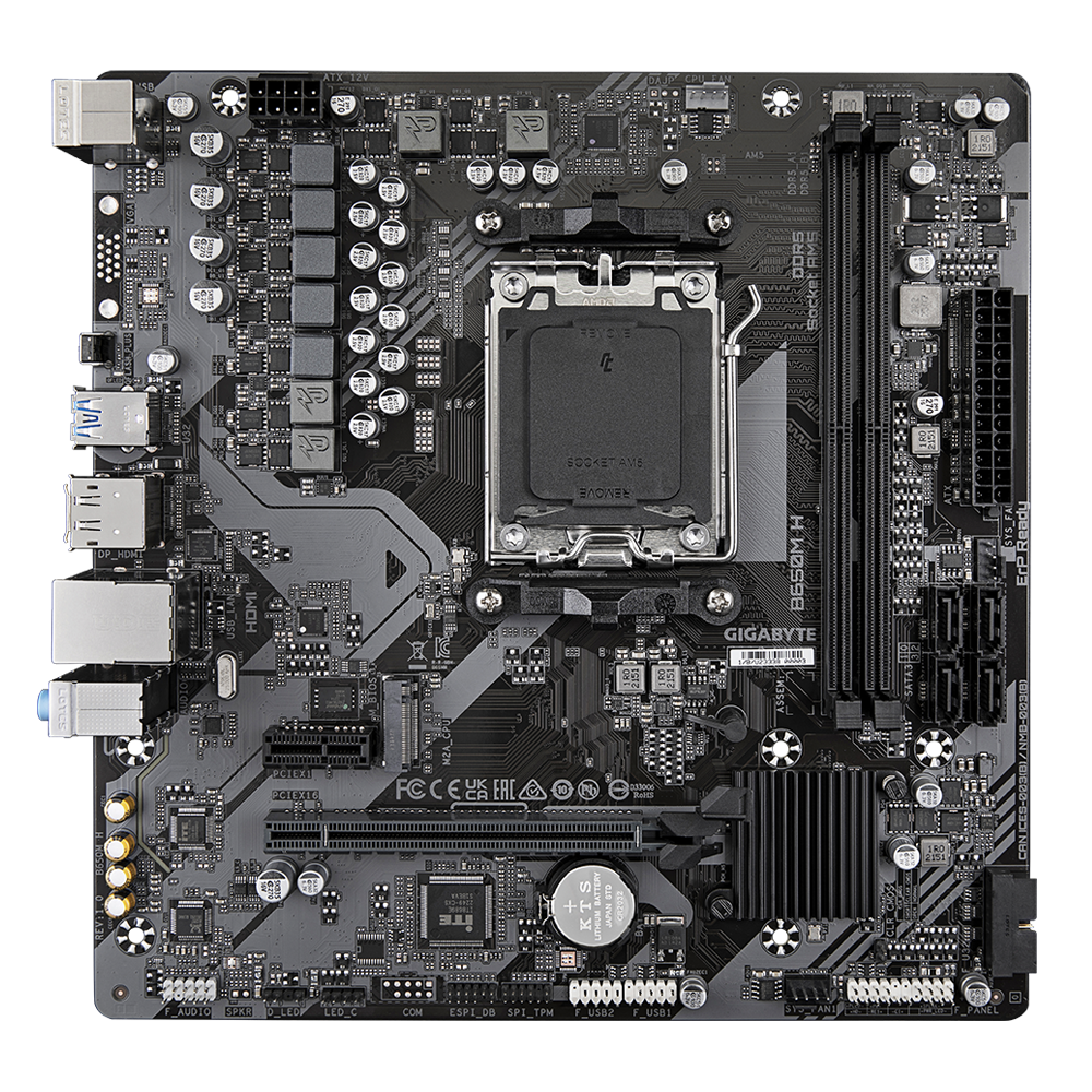Gigabyte B650M H Motherboard showing M.2 NVMe slot