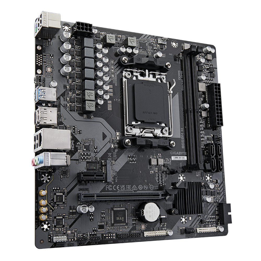Gigabyte B650M H Motherboard rear I/O panel with USB ports