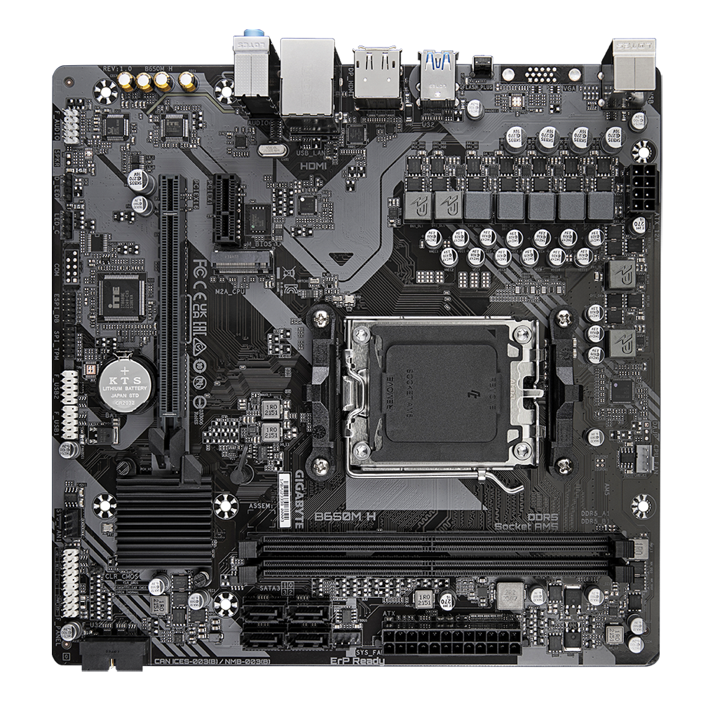 Gigabyte B650M H Motherboard PCIe slot layout for GPU