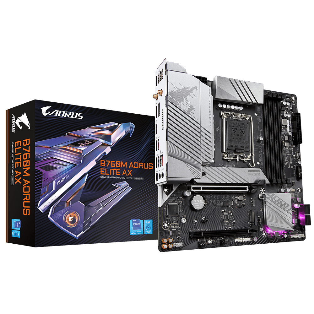 Gigabyte B760M Aorus Elite AX DDR5 Motherboard with LGA1700 socket