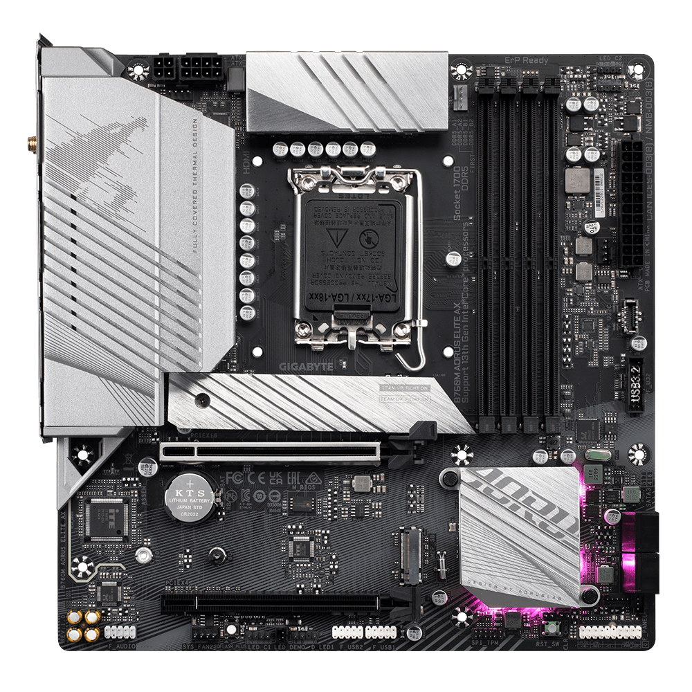 Gigabyte B760M Aorus Elite AX DDR5 Motherboard with advanced VRM design
