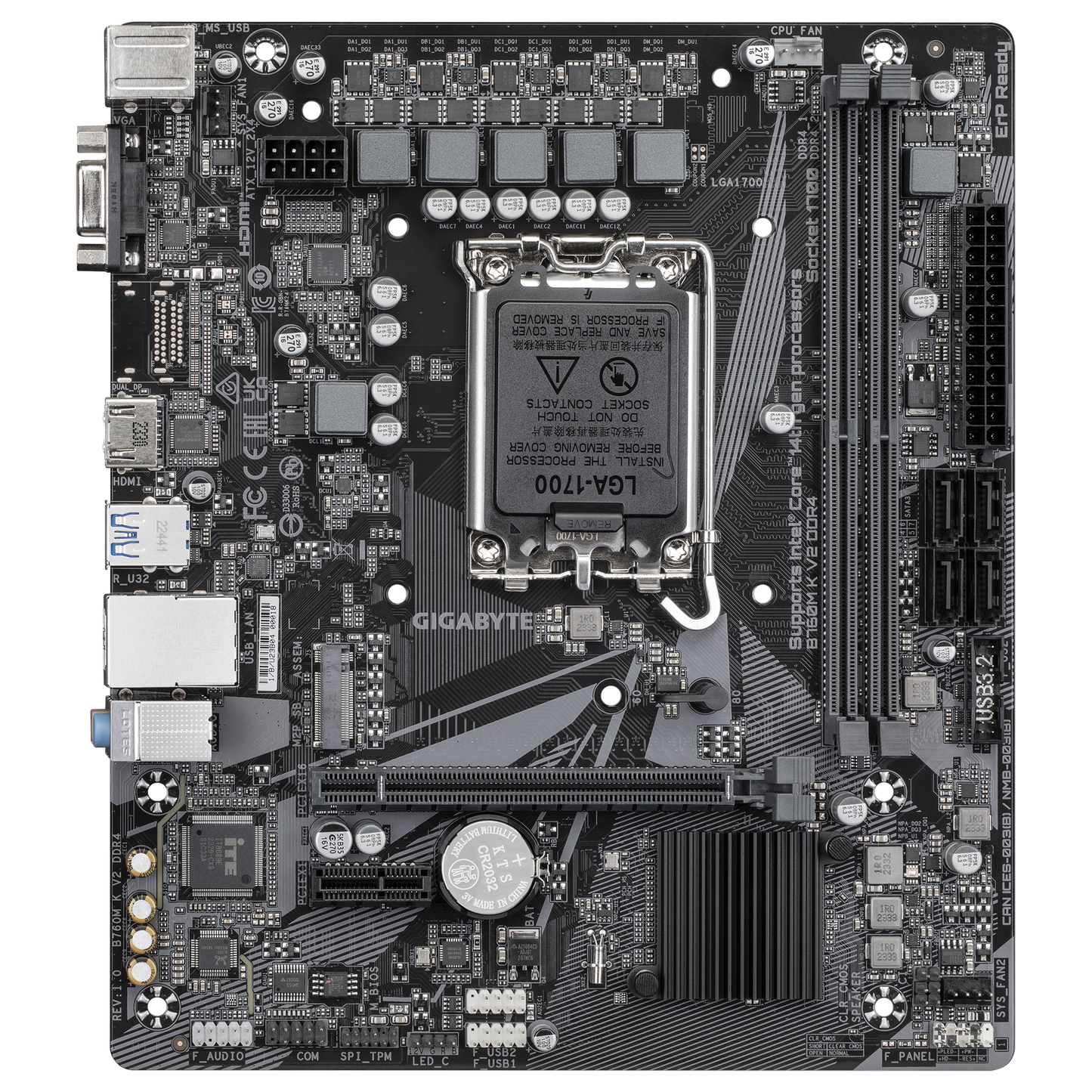 Gigabyte B760M K V2 DDR4 Intel B760 Micro-ATX Motherboard — LGA1700 | DDR4 | PCIe 4.0