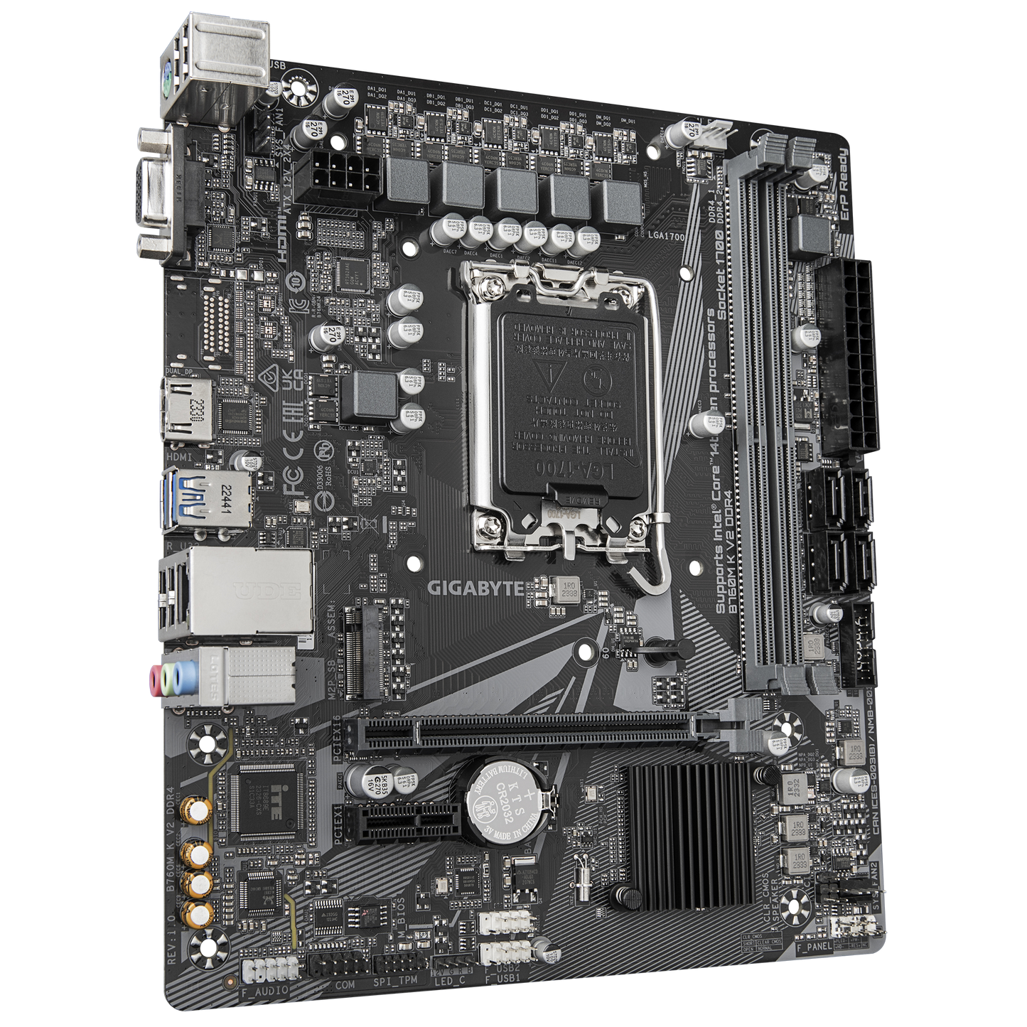 Gigabyte B760M K V2 DDR4 Intel B760 Micro-ATX Motherboard — LGA1700 | DDR4 | PCIe 4.0