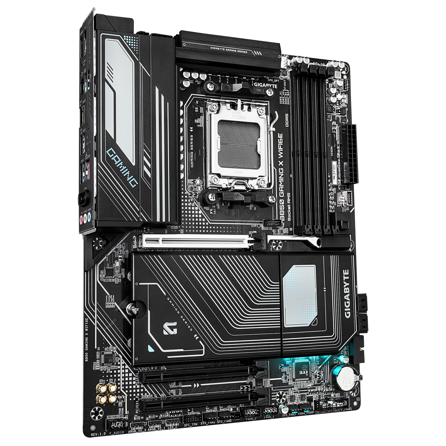 Gigabyte B850 Gaming X WiFi Motherboard with audio outputs