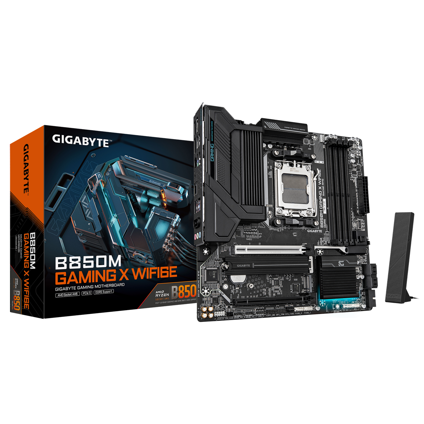 Gigabyte B850M GAMING X WIFI6E AMD B850 Micro-ATX Motherboard — AM5 | DDR5 | PCIe 5.0 | Wi-Fi 6E | 2.5GbE | X3D Turbo Mode