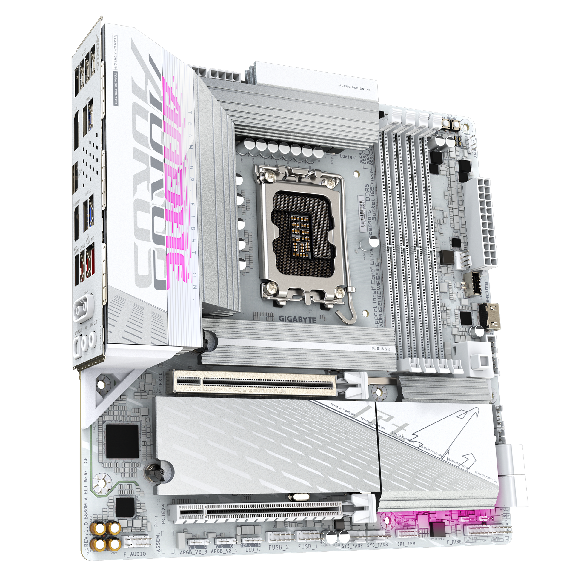 Gigabyte B860M Aorus Elite WiFi6E Ice Motherboard with high-speed networking features