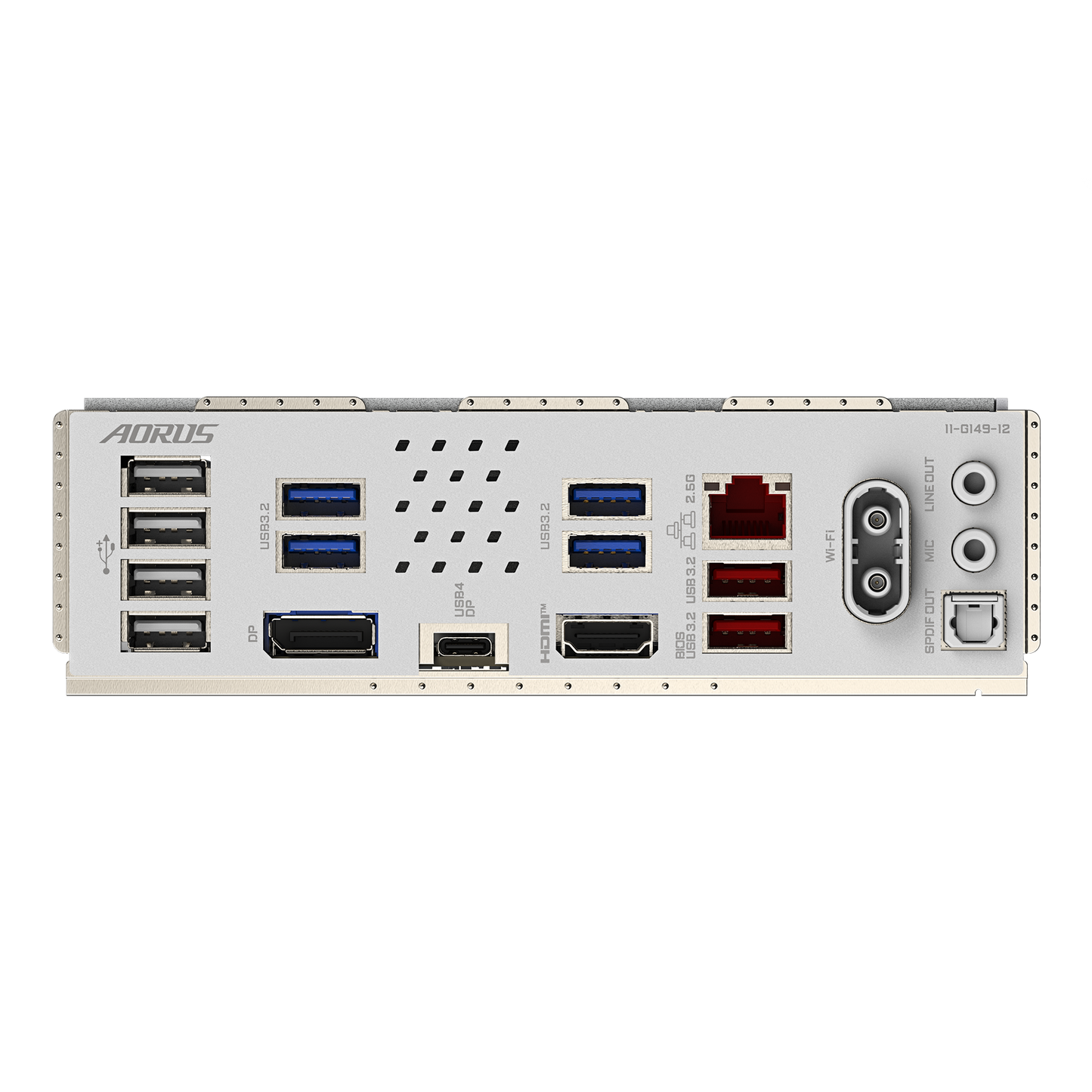 Gigabyte B860M Aorus Elite WiFi6E Ice Motherboard with USB ports and display connectivity