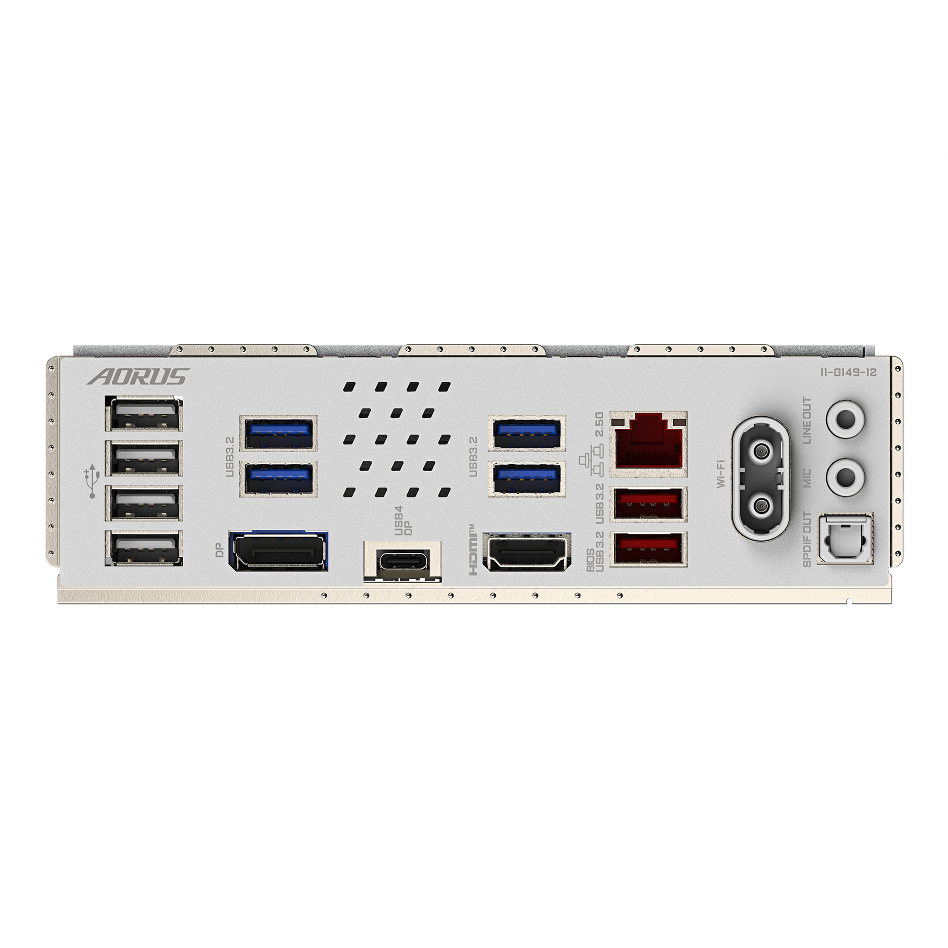 Gigabyte B860M Aorus Elite WiFi6E Ice Motherboard with USB ports and display connectivity