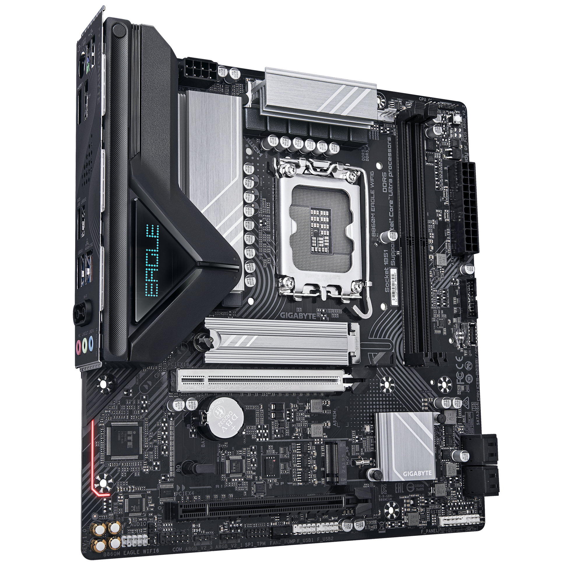 Gigabyte B860M Eagle WiFi6 Motherboard expansion area with PCIe slots