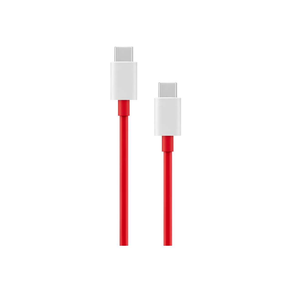 OnePlus SUPERVOOC Type-C to Type-C Cable — 65W Fast Charging | 6.5A@10V | 480Mbps Data Transfer | Silicon Coating | Copper + Nickel Internal | Tangle-Free | 1-Year Warranty (Red, 100cm / 150cm)