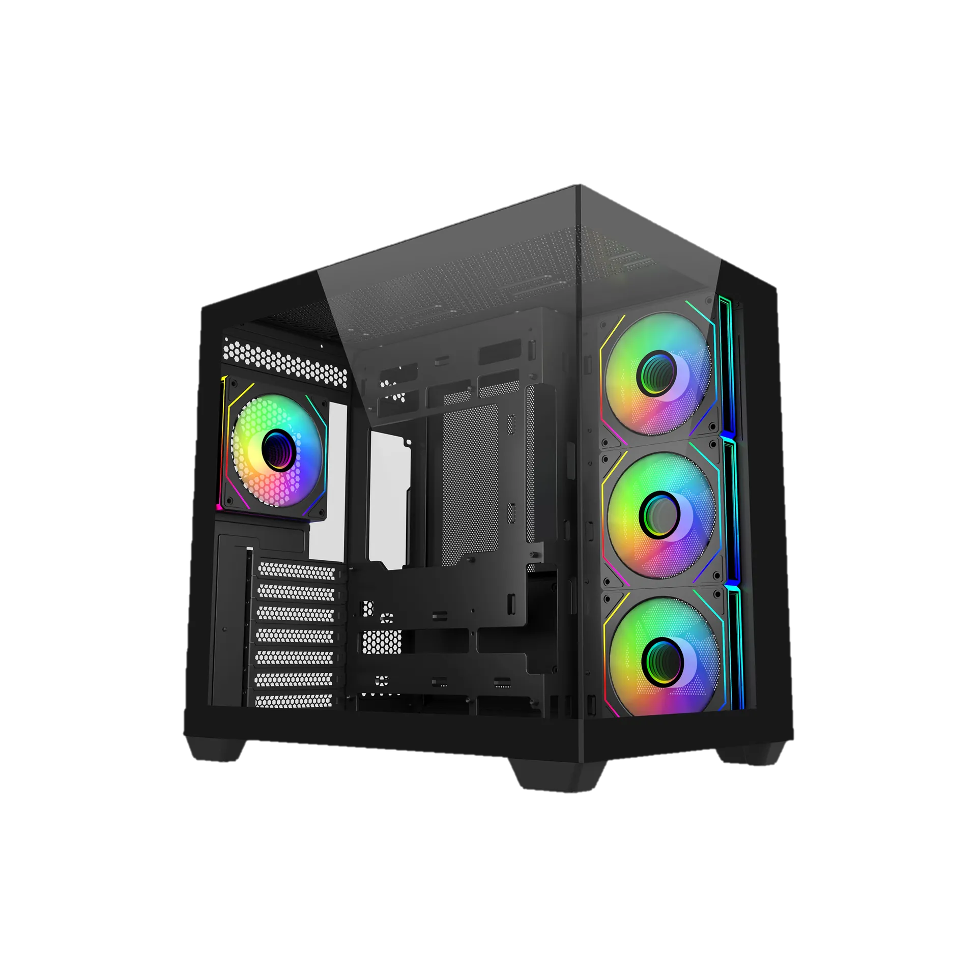 Angled View of Elite 681 Black showcasing the Solid Build Quality and Side Air Intake
