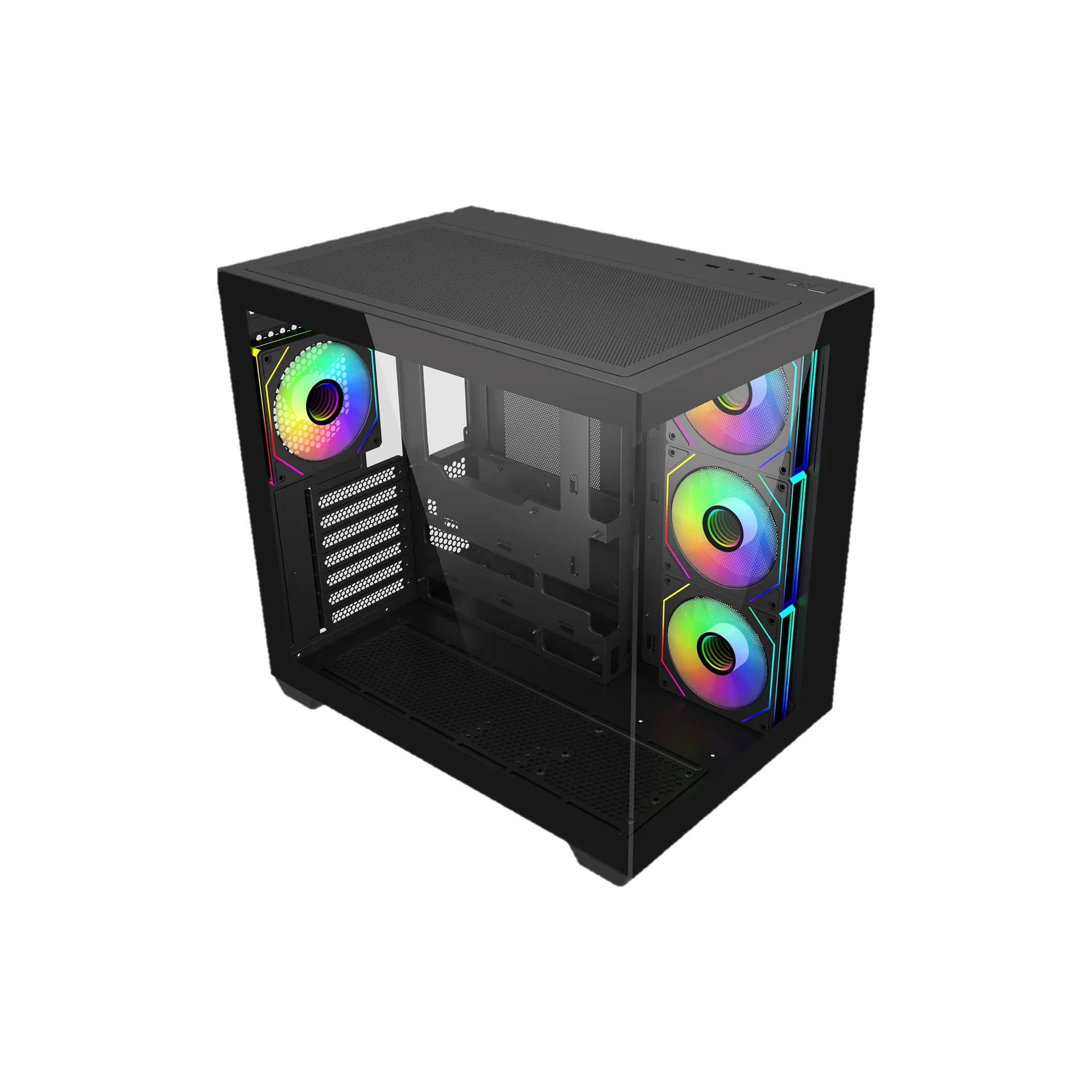 Full Side Perspective of Elite 681 Black highlighting Internal Hardware Compatibility and PSU Shroud
