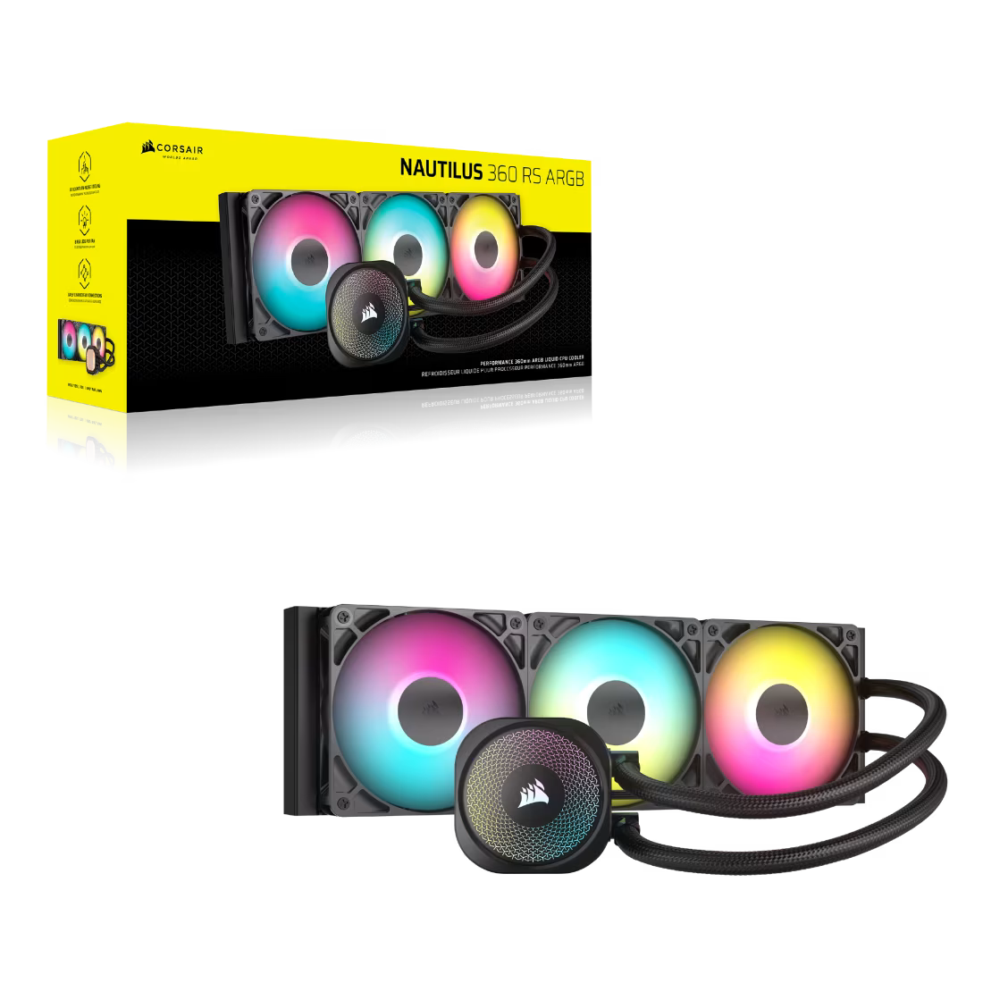 Corsair Nautilus RS ARGB AIO Liquid CPU Cooler — Black | 240mm / 360mm | Intel LGA1851/1700 / AMD AM5/AM4