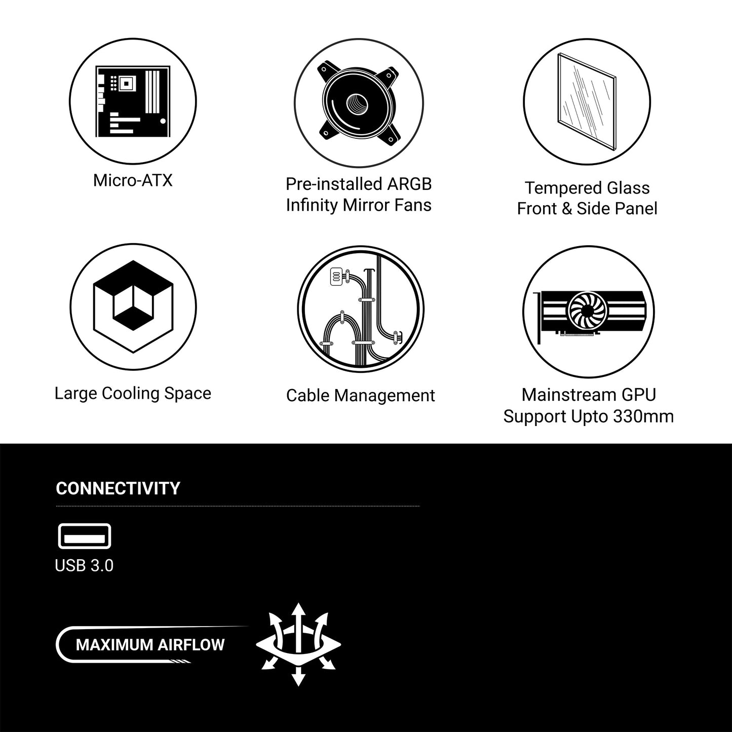 Ant Esports Crystal Z2 Mid-Tower / Micro-ATX / Mini-ITX Case