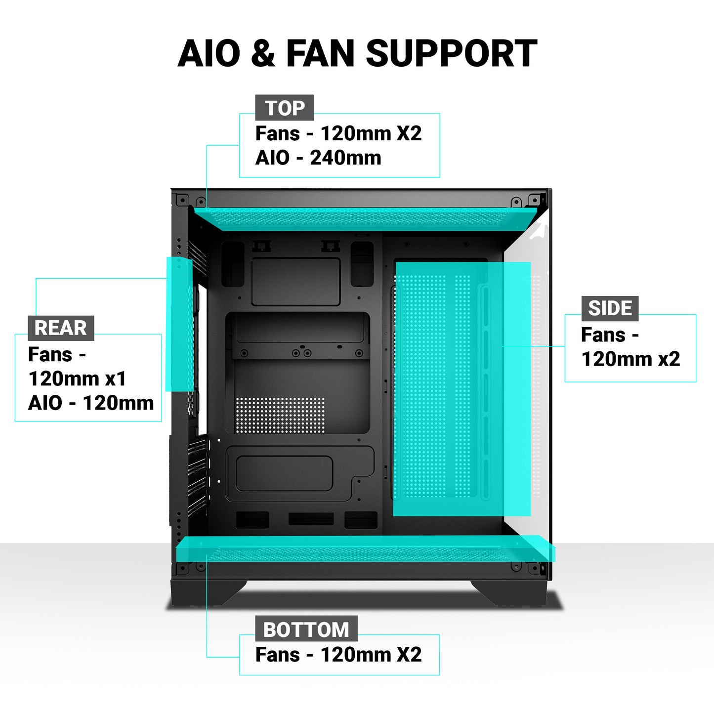 Ant Esports Crystal Z2 Mid-Tower / Micro-ATX / Mini-ITX Case