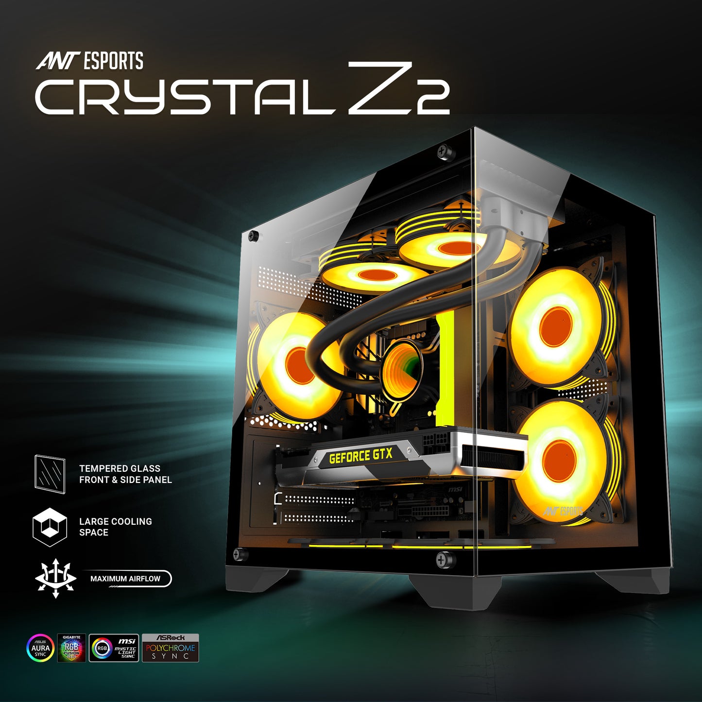 Ant Esports Crystal Z2 Mid-Tower / Micro-ATX / Mini-ITX Case