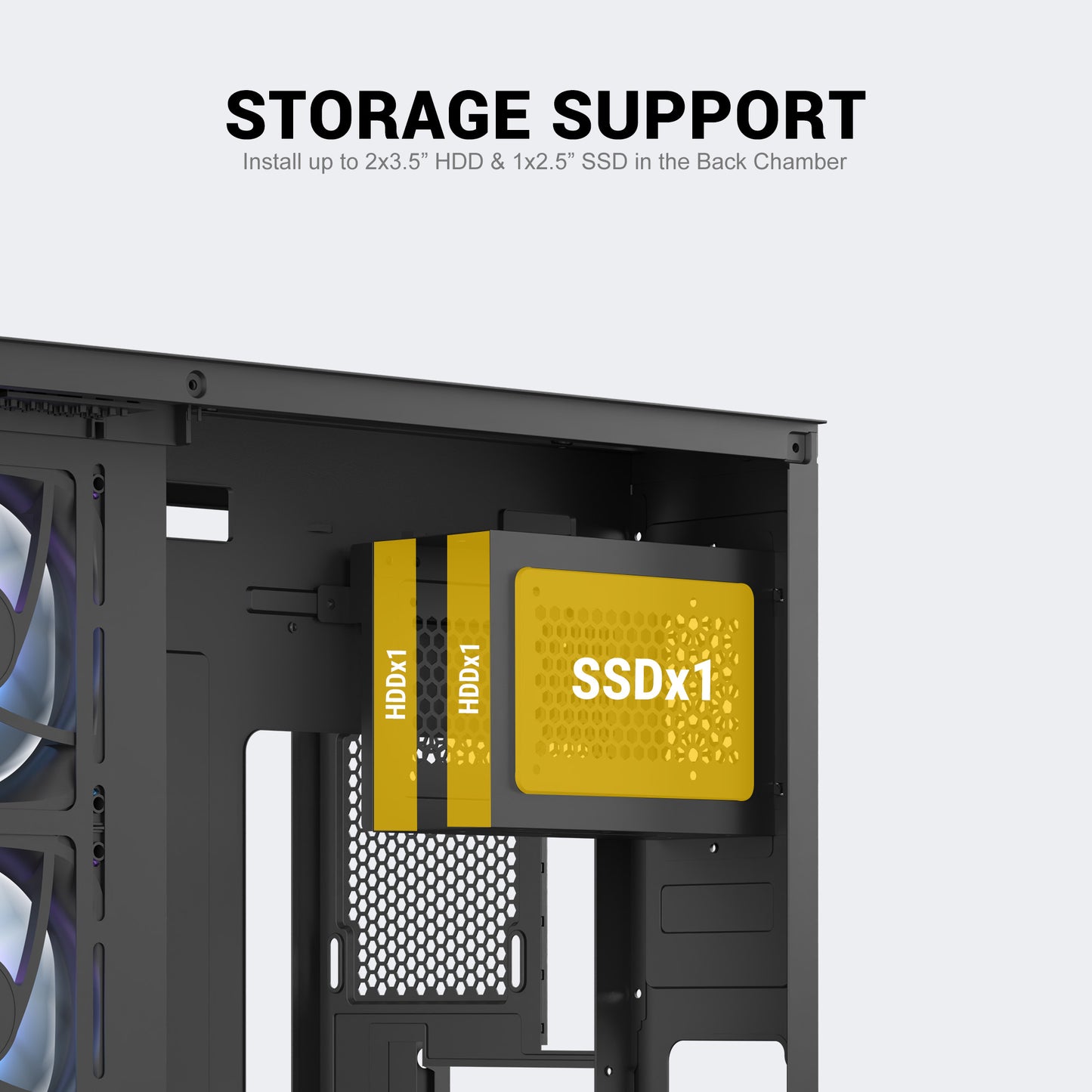 Ant Esports Crystal X7 Pro Max Mid-Tower ATX / Micro-ATX / Mini-ITX Gaming Cabinet – Black (7× 120mm RGB Fans)