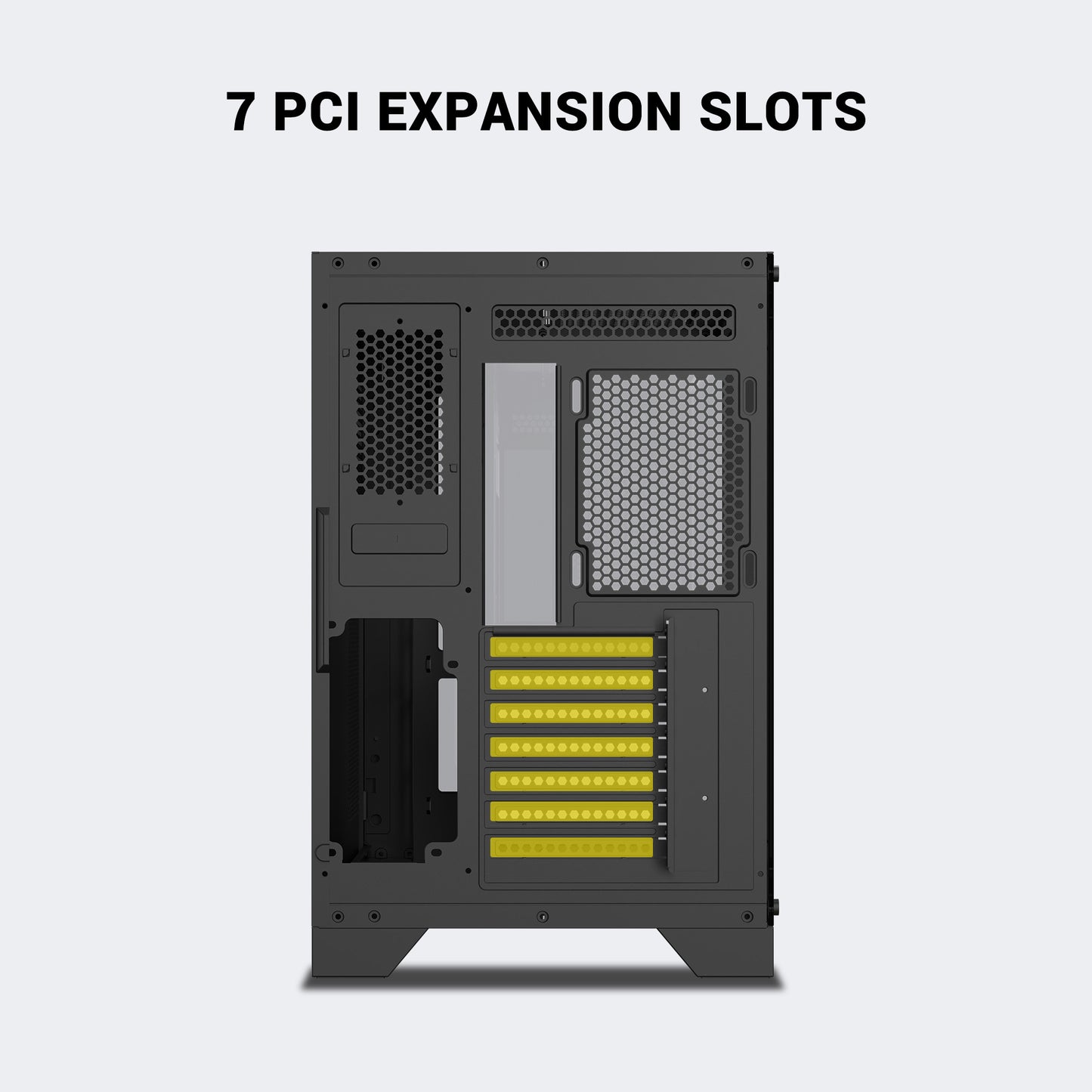 Ant Esports Crystal X7 Pro Max Mid-Tower ATX / Micro-ATX / Mini-ITX Gaming Cabinet – Black (7× 120mm RGB Fans)