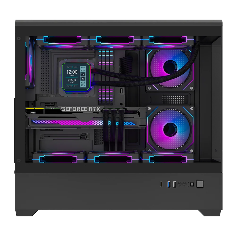 Ant Esports Crystal X6 Lite Gaming Cabinet (AESP0409) — E-ATX/ATX/M-ATX/M-ITX | 6 Pre-Installed Fans | 430mm GPU Support | 360mm AIO | USB-C I/O | 1-Year Warranty