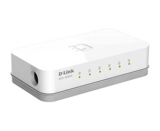 D-Link DES-1005C 5-Port Fast Ethernet Unmanaged Switch — Fanless | D-Link Green | MTCTE Certified