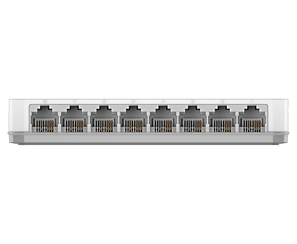 D-Link DES-1008C 8-Port Fast Ethernet Unmanaged Switch — Fanless | D-Link Green | MTCTE Certified