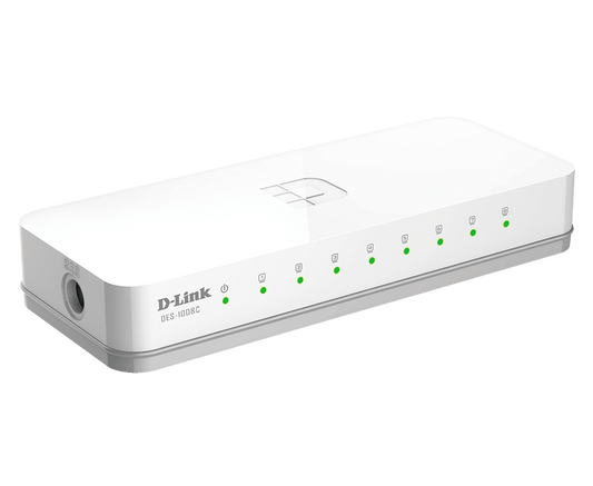 D-Link DES-1008C 8-Port Fast Ethernet Unmanaged Switch — Fanless | D-Link Green | MTCTE Certified