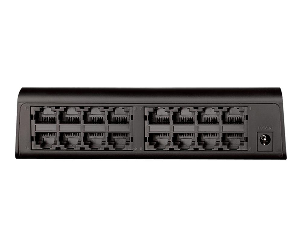 D-Link DES-1016A 16-Port Fast Ethernet Unmanaged Switch — Fanless | D-Link Green | MTCTE Certified