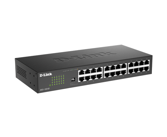 D-Link DGS-1024D 24-Port Gigabit Unmanaged Desktop Switch — Fanless | DIP Switch | D-Link Green | MTCTE Certified