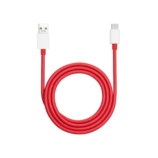 OnePlus USB-A to Type-C Cable (DL129) — 10A SUPERVOOC Fast Charging | 480Mbps Data | TPE Build | Reversible USB-C | 100cm | 1-Year Warranty (Red)