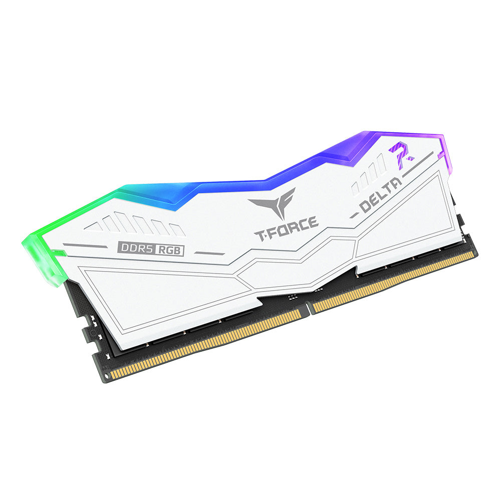 T-FORCE DELTA RGB DDR5 Desktop Memory — Black / White | 32GB / 64GB | 6000MHz CL30 / CL38 | Intel XMP 3.0 / AMD EXPO