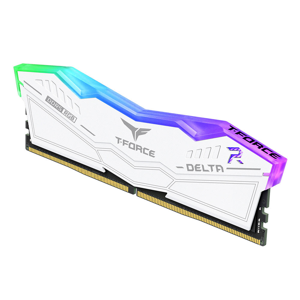 T-FORCE DELTA RGB DDR5 Desktop Memory — Black / White | 32GB / 64GB | 6000MHz CL30 / CL38 | Intel XMP 3.0 / AMD EXPO