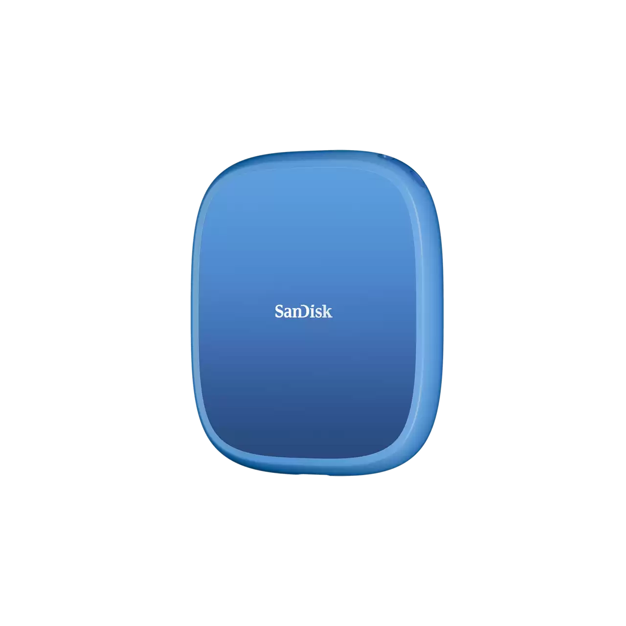 Full Front View of SanDisk Extreme Portable SSD with Rugged Silicone Shell and Carabiner Loop

