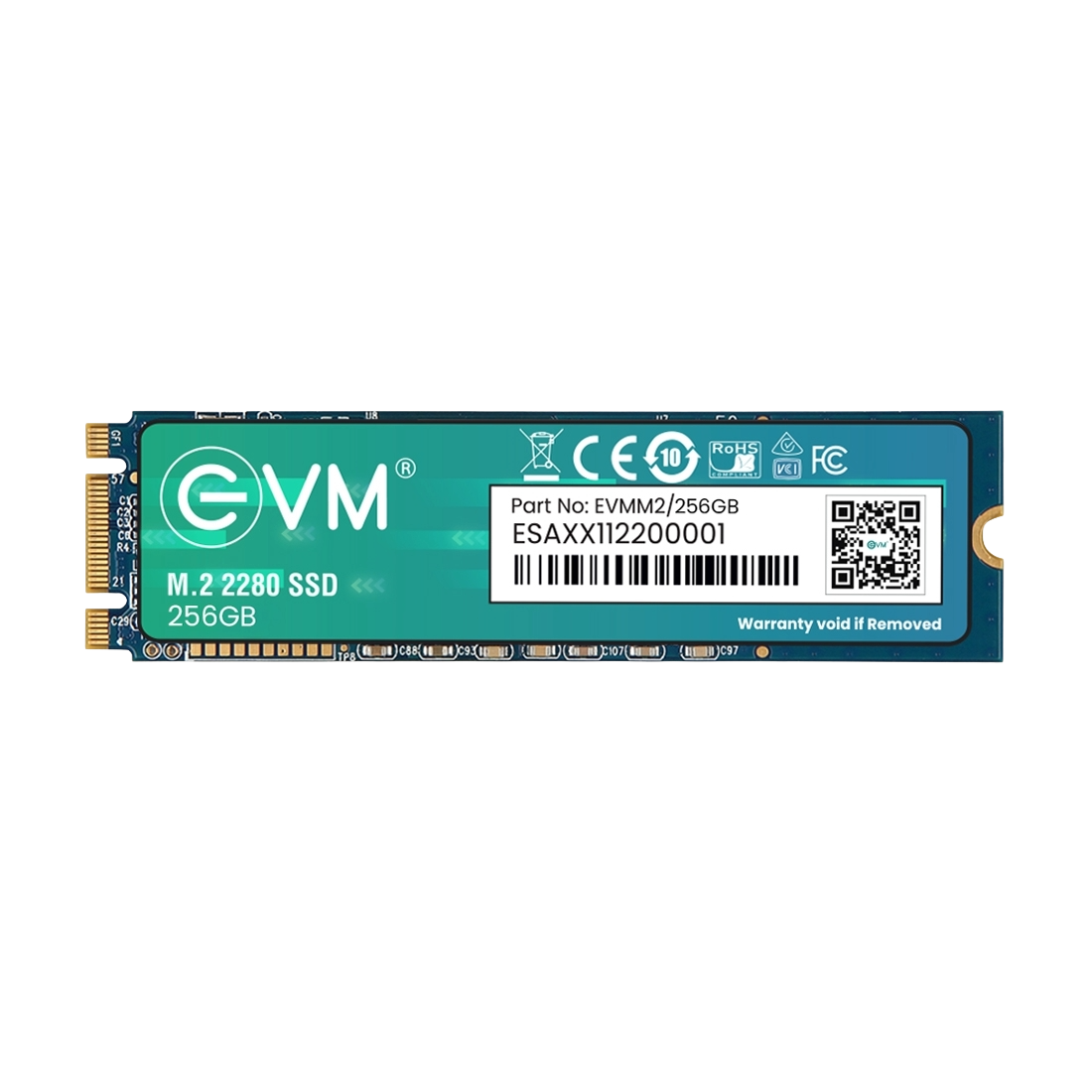 EVM M.2 2280 SATA SSD — 256GB / 512GB | 3D TLC NAND | Up to 550 MB/s Read | 10-Year Warranty