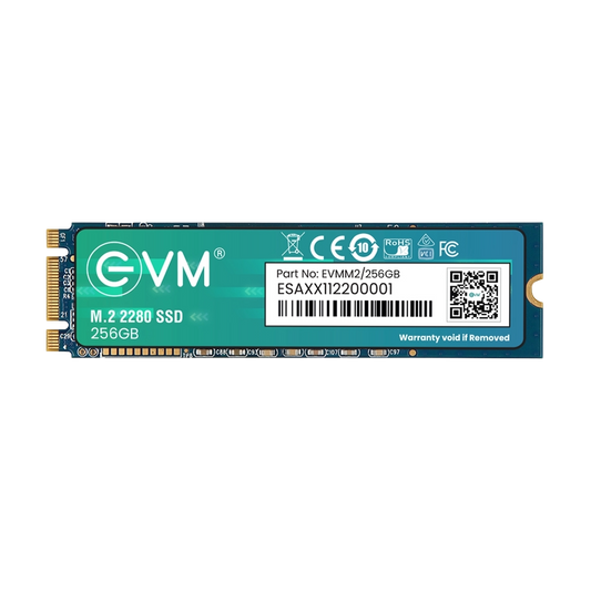 EVM M.2 2280 SATA SSD — 256GB / 512GB | 3D TLC NAND | Up to 550 MB/s Read | 10-Year Warranty