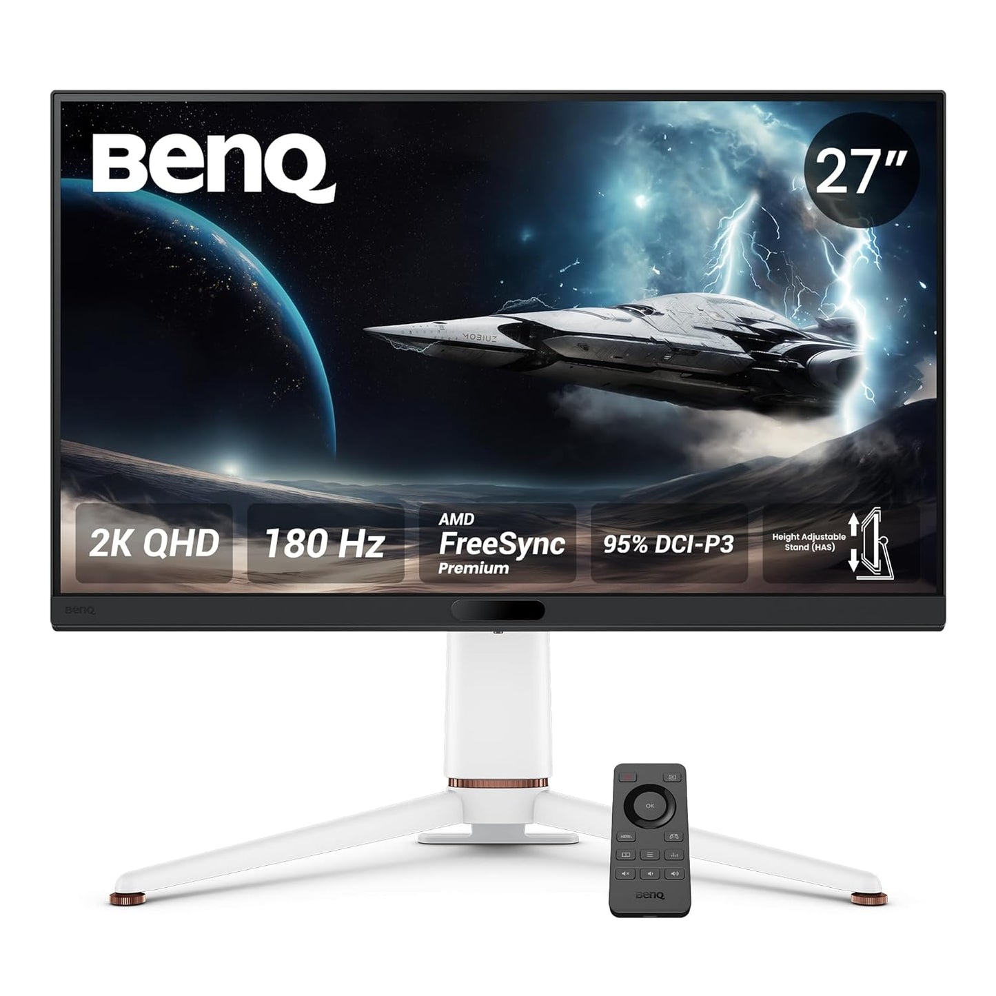 BenQ MOBIUZ EX271Q 27″ 2K QHD Gaming Monitor | 180 Hz · 1 ms · 95% P3 · DisplayHDR 400 · 65 W USB-C