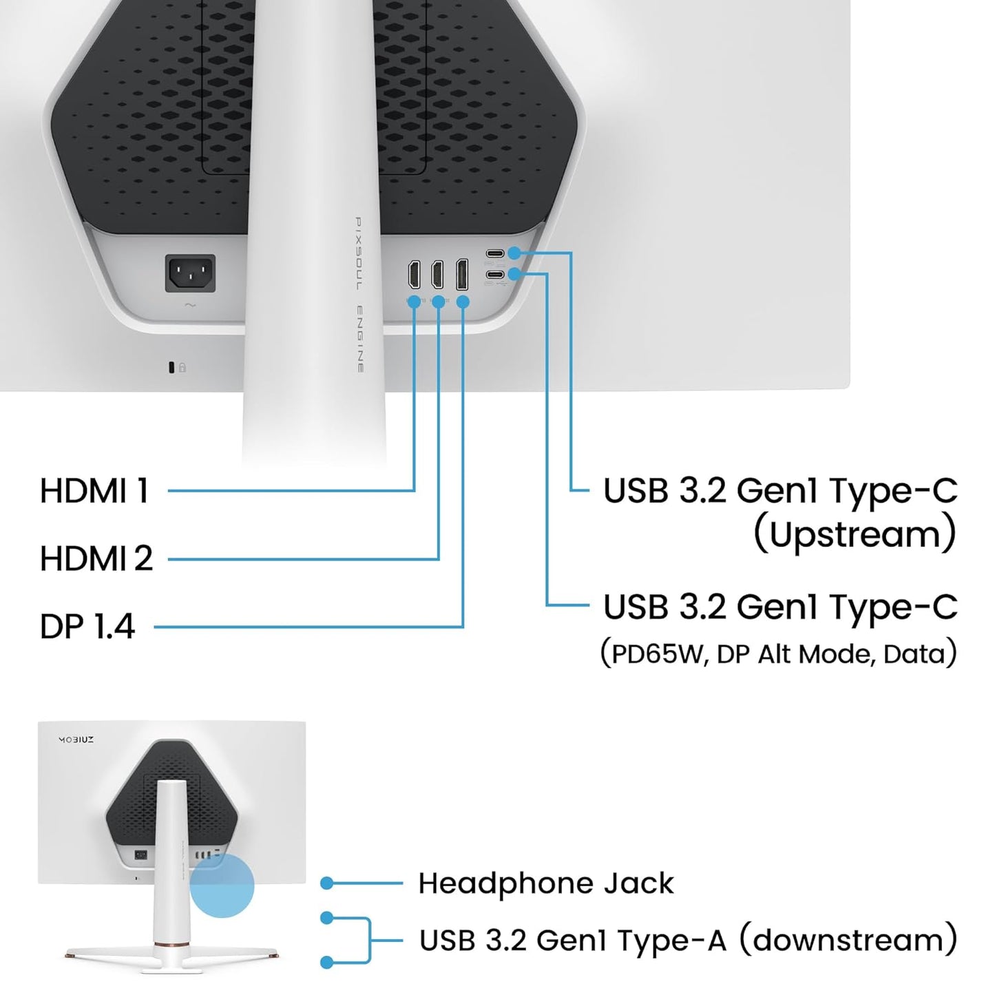 BenQ MOBIUZ EX271Q 27″ 2K QHD Gaming Monitor | 180 Hz · 1 ms · 95% P3 · DisplayHDR 400 · 65 W USB-C