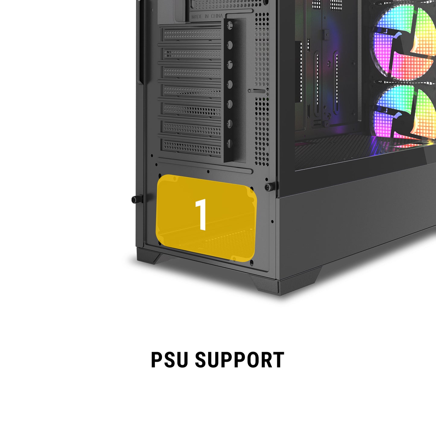 Ant Esports EVO 360 Mid-Tower E-ATX / ATX / Micro-ATX / Mini-ITX Gaming Cabinet — Black (4× 120mm ARGB Fans)