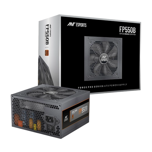 Ant Esports FP550B Force Series 550W 80 Plus Bronze Non-Modular Gaming Power Supply — Active PFC | Flat Black Cables | Silent Fan