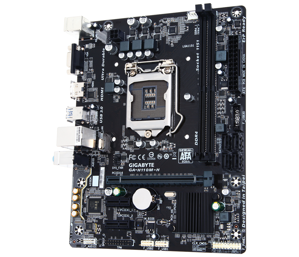 Gigabyte GA-H110M H Motherboard expansion slots and storage connectivity