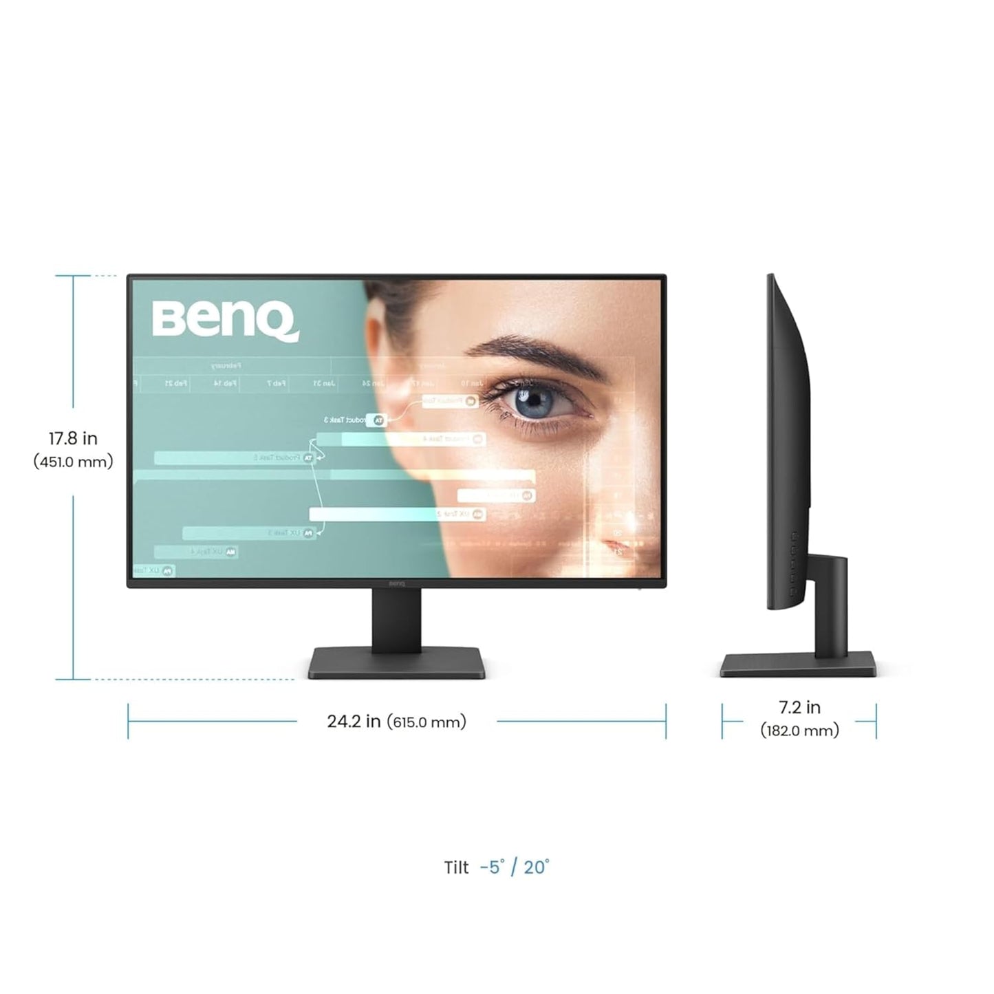 BenQ GW2491 I 23.8" FHD 100Hz Eye Care Monitor with 99% sRGB Color Excellence