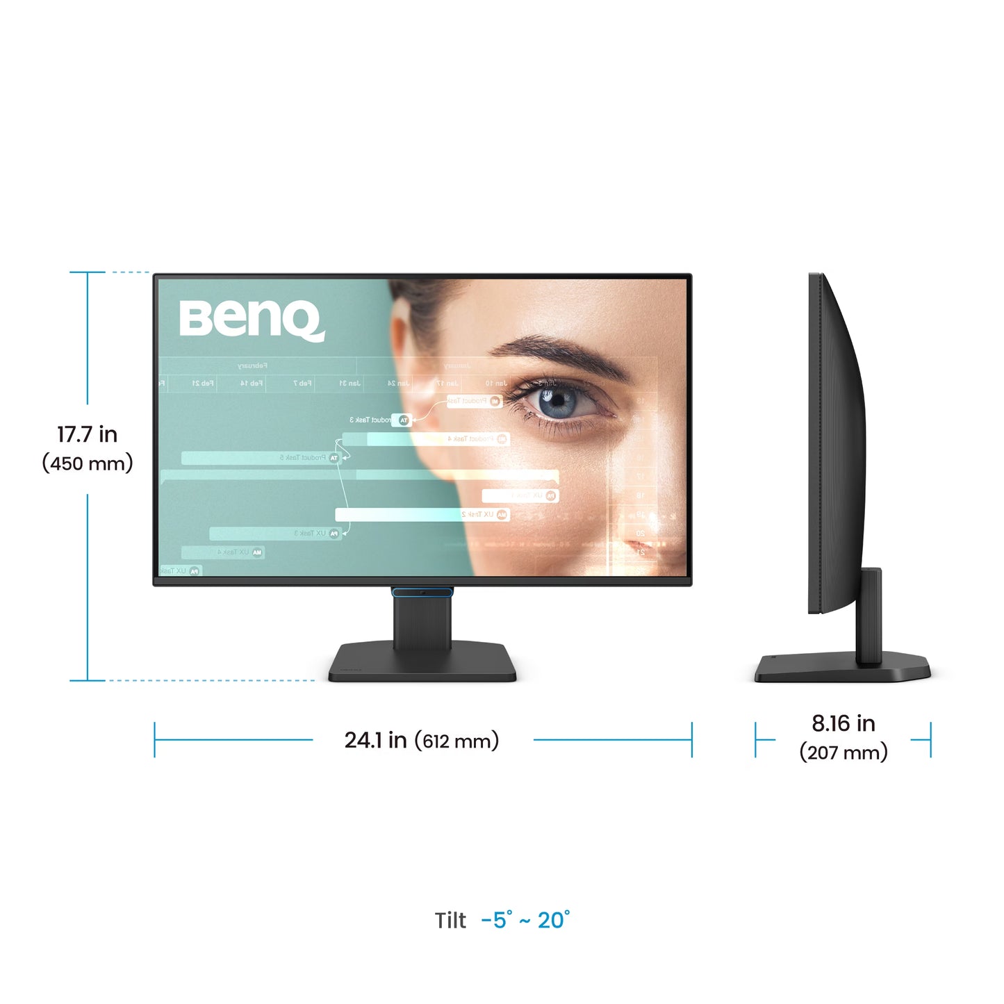 Rear view of the BenQ GW2790C emphasizing the clean, streamlined back panel and VESA mount compatibility for wall mounting.
