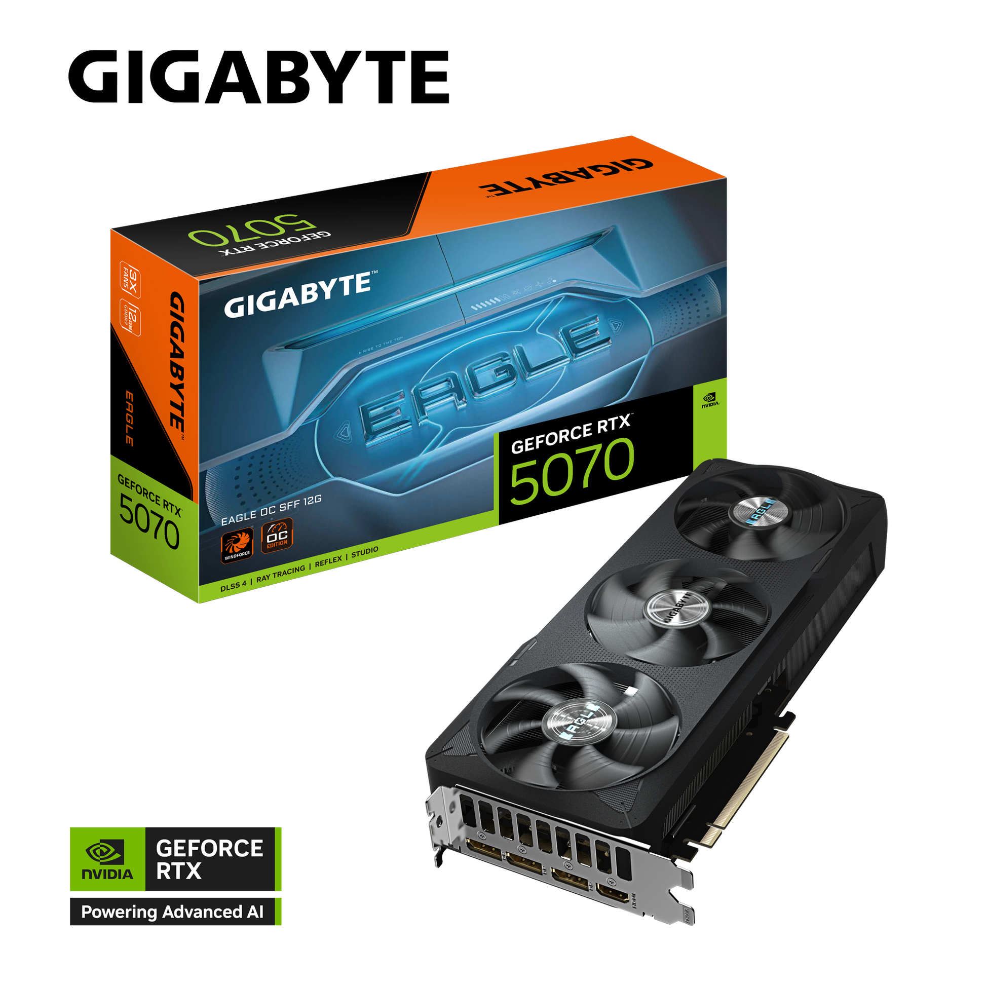 High-Resolution Image of Gigabyte RTX 5070 Eagle OC SFF 12G Graphics Card