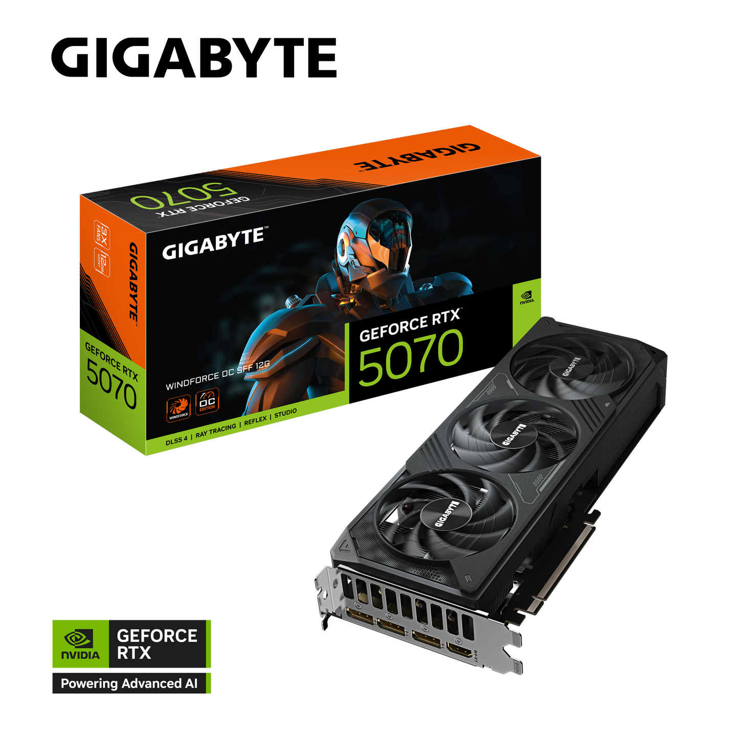 Gigabyte GeForce RTX™ 5070 WINDFORCE OC SFF 12G Graphic Card (GV-N5070WF3OC-12GD)