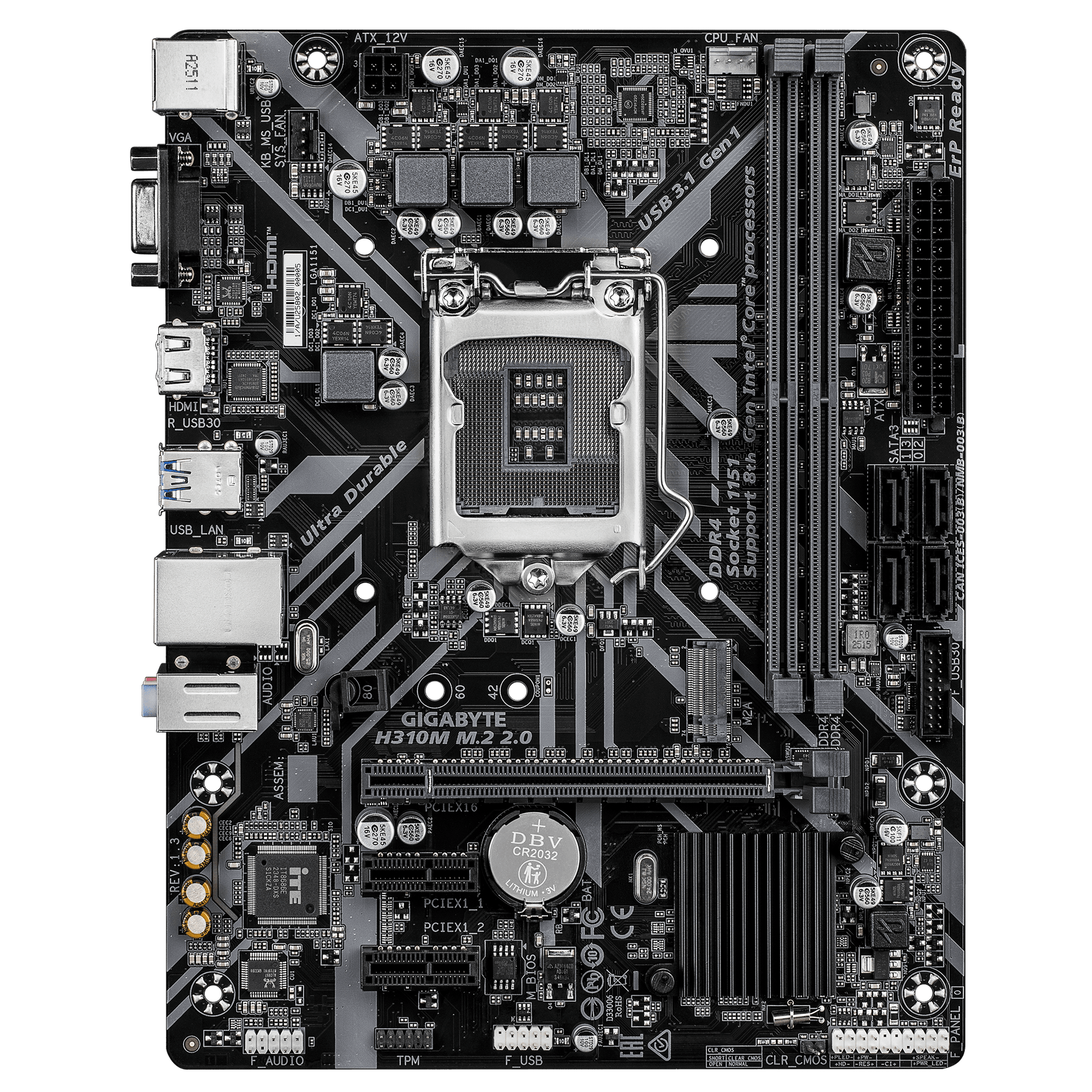 Gigabyte H310M M.2 2.0 Micro-ATX Motherboard — LGA1151 | DDR4 | PCIe 3.0