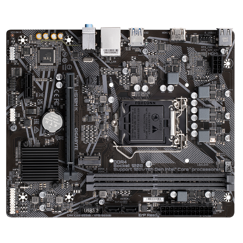 Gigabyte H510M K Motherboard capacitors and build quality