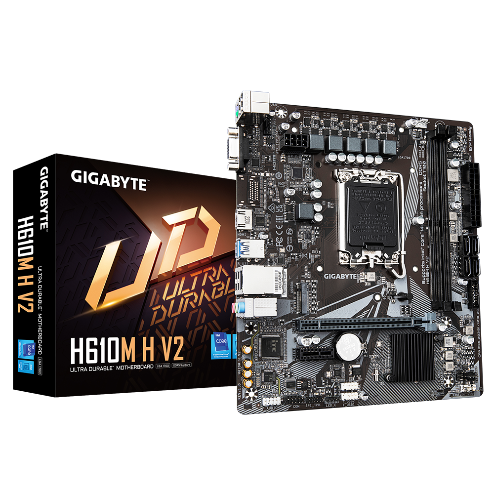 Gigabyte H610M H V2 Motherboard with Intel LGA1700 socket
