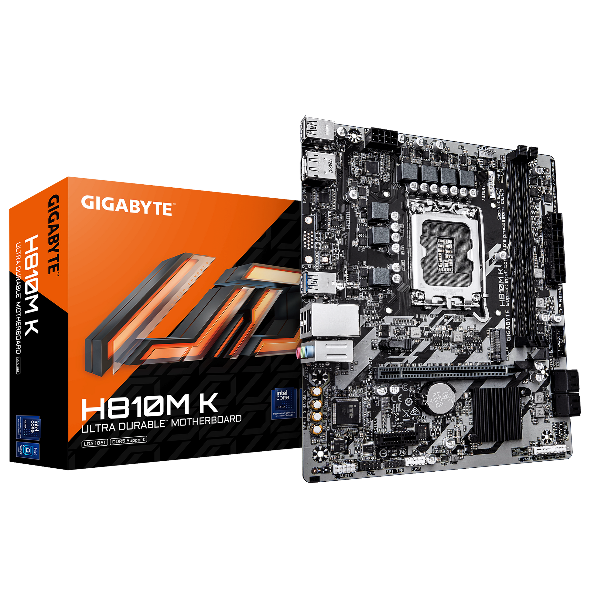 Gigabyte H810M K Motherboard with Intel chipset and CPU socket